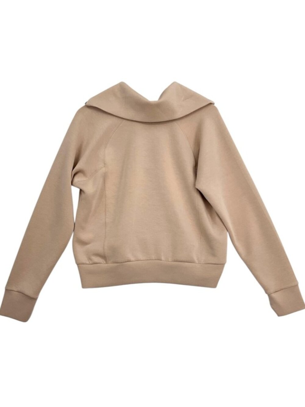 SPANX AirEssentials Half Zip Sweatshirt Womens Small Beige Mock Neck Raglan - Picture 5 of 13